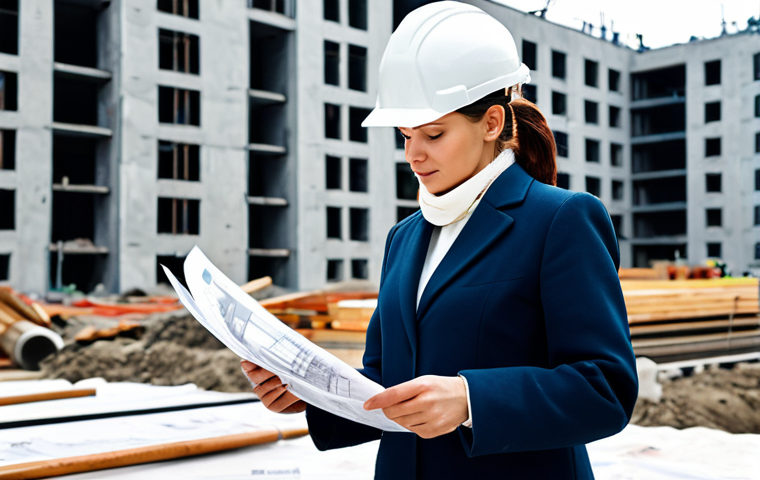 멀티미디어 콘텐츠 제작 직업 윤리 - **

"A professional female architect, fully clothed in modest business attire, reviewing blueprints ...